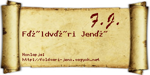 Földvári Jenő névjegykártya