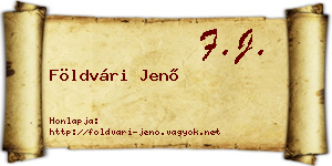 Földvári Jenő névjegykártya