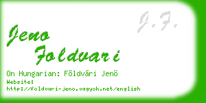 jeno foldvari business card
